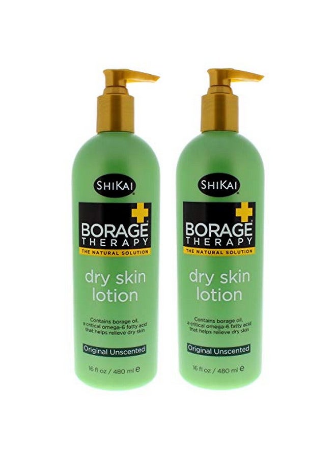 SHIKAI Borage Therapy Dry Skin Lotion Body Moisturizer Unscented Skincare ; Hydrating Lotion For Dry Hands & Body ; With Oatmeal & Shea (16 Oz Pack Of 2)  - Image 1
