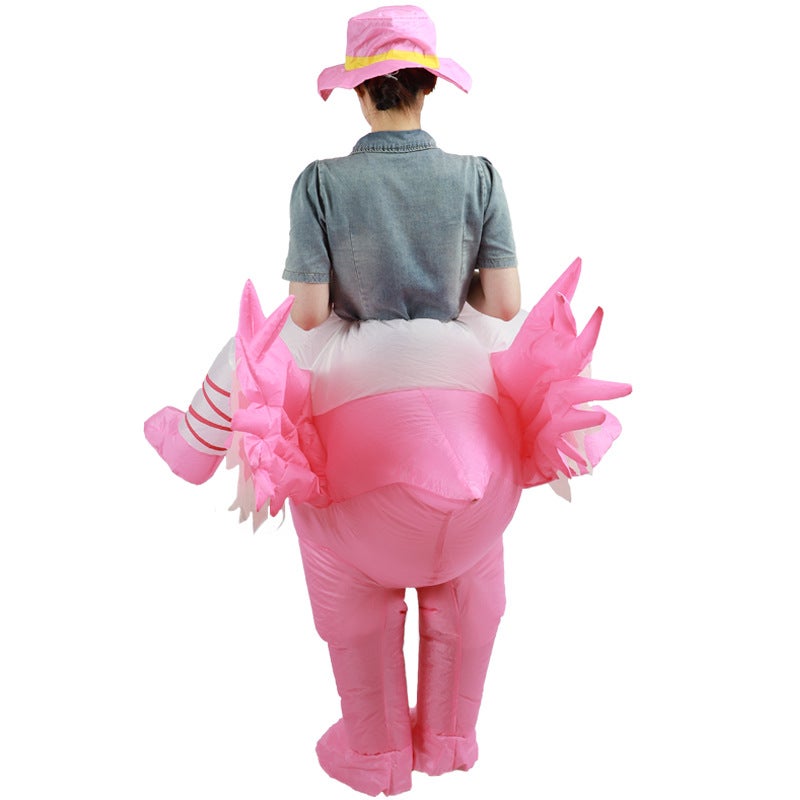 New Halloween Festival Funny Doll Inflatable Clothes Animal Children Mount Pink Flamingo Inflatable Clothes - Image 4