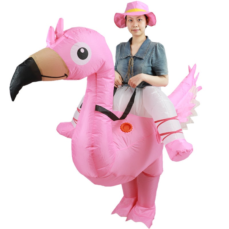New Halloween Festival Funny Doll Inflatable Clothes Animal Children Mount Pink Flamingo Inflatable Clothes - Image 3
