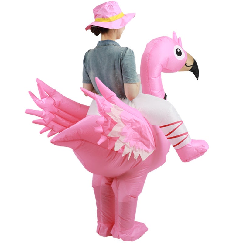 New Halloween Festival Funny Doll Inflatable Clothes Animal Children Mount Pink Flamingo Inflatable Clothes - Image 5