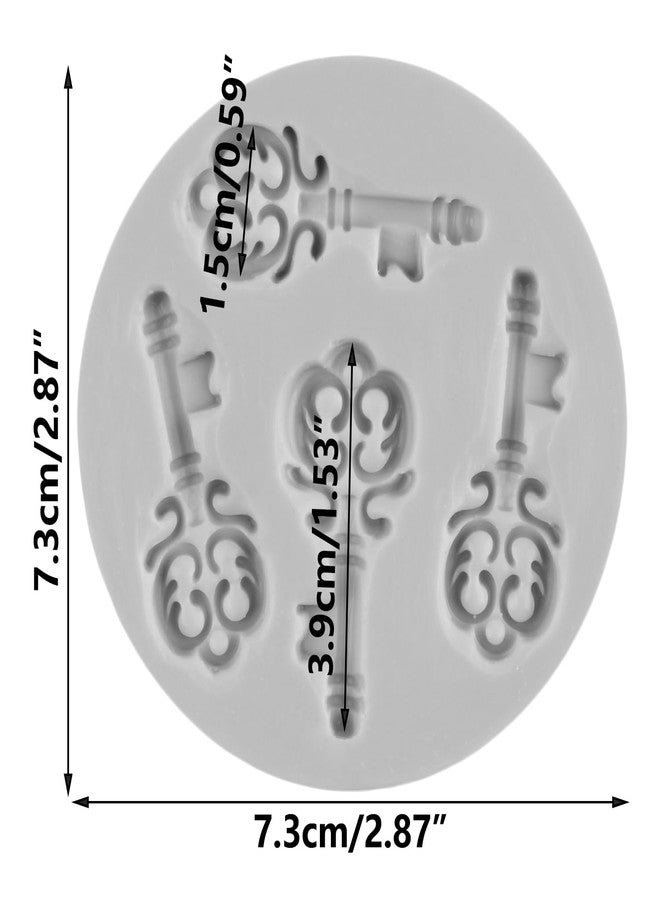 MINFEIDMS Vintage Key Fondant Molds Key Silicone Chocolate Mold For Cake Decorating Cupcake Topper Candy Gum Paste Polymer Clay - Image 2