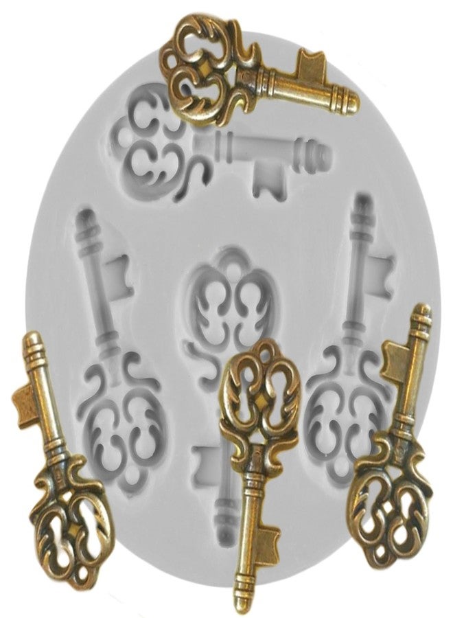 MINFEIDMS Vintage Key Fondant Molds Key Silicone Chocolate Mold For Cake Decorating Cupcake Topper Candy Gum Paste Polymer Clay - Image 1