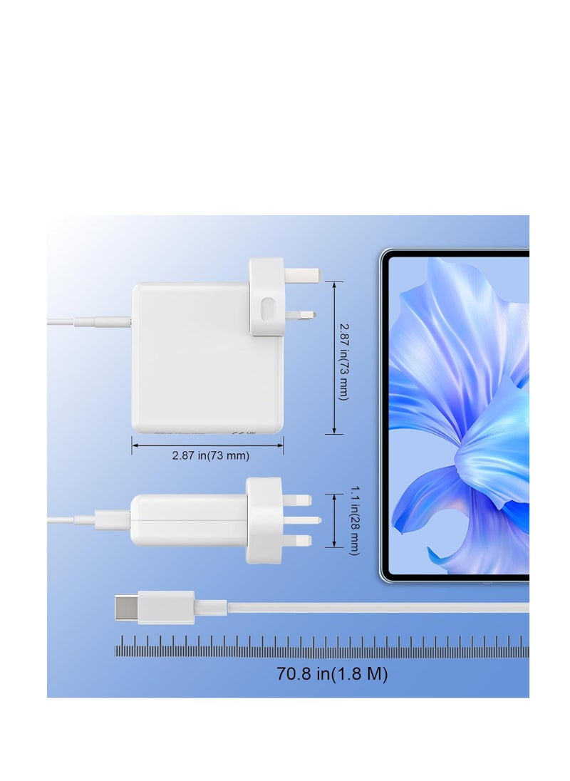 Terabyte - 61W USB C PD Macbook Charger for Macbook Pro/Air 13 inch 2016-2022, iPad Pro 12.9/11 inch, iPhone 16 15 14 Series, A1947 and Other Type C Devices Power Adapter, USB C to USB C Cable Included - Image 1