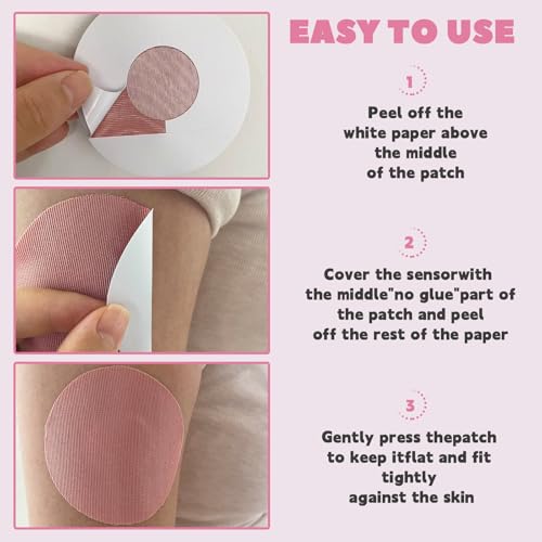 Nepia 30 Pcs Pink CGM Sensor Patches | Waterproof Adhesive for Dexcom G7/Libre1 2 3/Enlite | 14 Days Long-Lasting Protection | Sweatproof Sensor Covers with Comfortable Fit for Active Lifestyle - Image 4