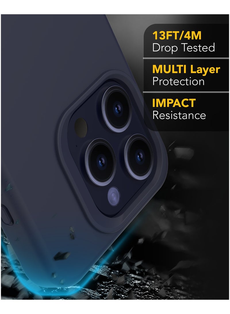 Remson غطاء سيليكوني واقي هجين مغناطيسي من ريمسون ماج-إكس متوافق مع آيفون 15 برو 6.1 بوصة - أزرق منتصف الليل - Image 5