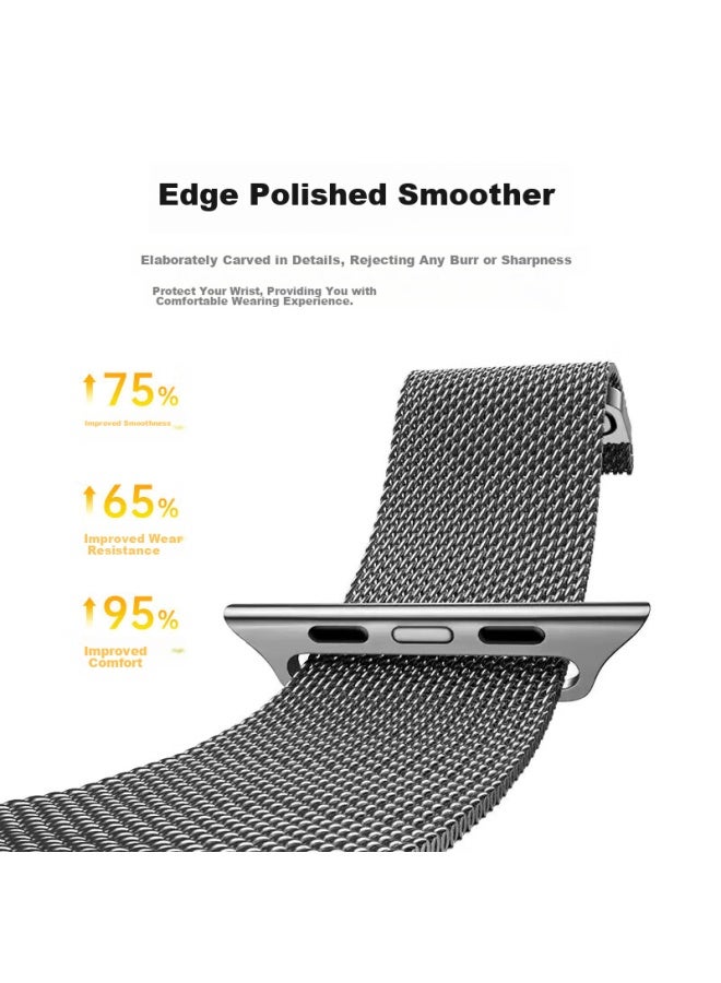 Witgoer Watch Strap , Compatible With Apple Watch, Milanese Loop For Iwatch/s9/8/7ultra2, Steel Band With Magnetic Clasp, Stainless Steel For Men And Women, Se Model - Image 5