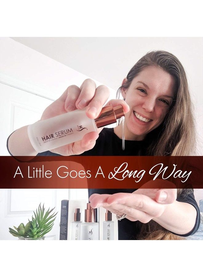 HerStyler Hair Repair Serum - Argan Oil Hair Serum, Vitamin E Hair Serum and Aloe Vera Hair Serum for Frizz Control, Shine and Straightening - Coz Love is in the Hair - 2 Fl. Oz., 60 Ml - Image 3