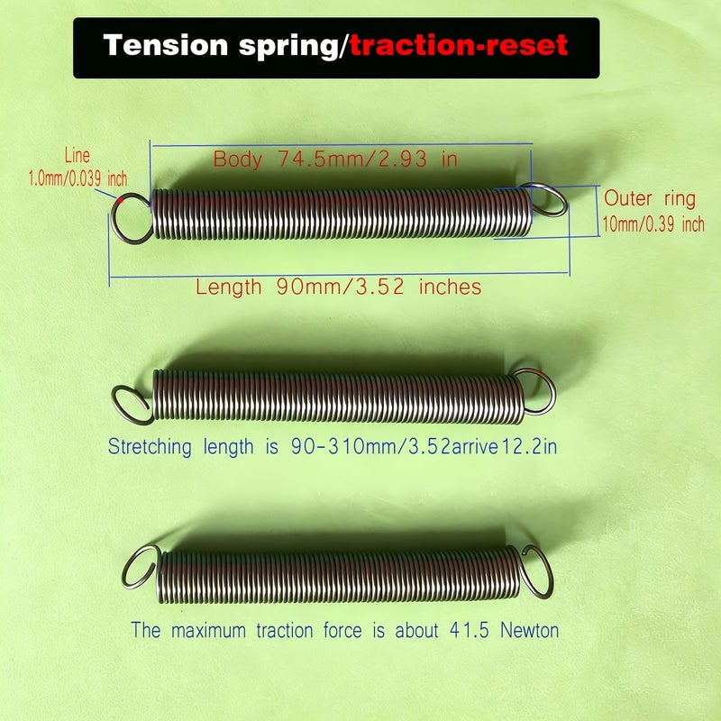 Tension Spring 1.0Mm Wire Size Traction Extension Return Rebound 4pcs For Machinery Sports Gear Robot Home Maintenance Industrial Parts Replacement - Image 3