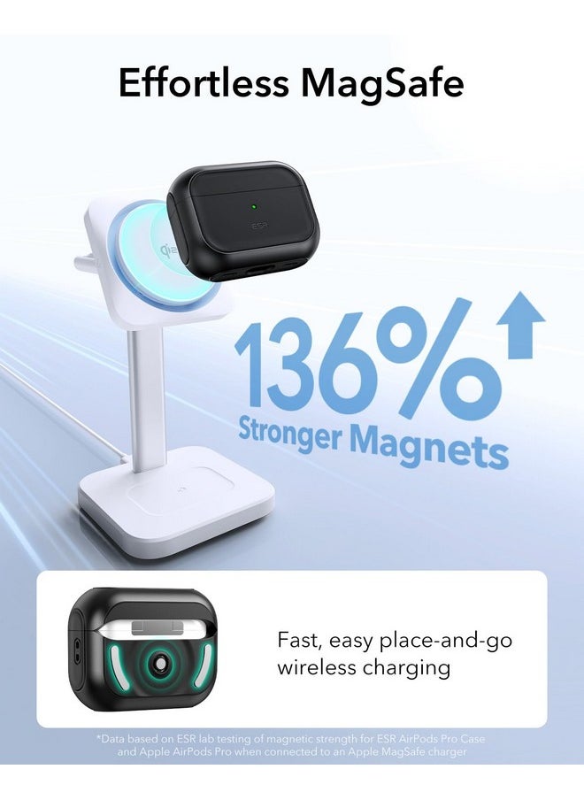 اي اس ار حافظة ESR لسماعات AirPods Pro من الجيل الثاني (HaloLock)، متوافقة مع حافظة Airpods Pro من الجيل الثاني/الأول (2023/2022/2019)، متوافقة مع MagSafe، غطاء حماية كامل من السقوط مع حبل، أسود  - Image 5