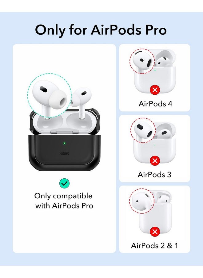 اي اس ار حافظة ESR لسماعات AirPods Pro من الجيل الثاني (HaloLock)، متوافقة مع حافظة Airpods Pro من الجيل الثاني/الأول (2023/2022/2019)، متوافقة مع MagSafe، غطاء حماية كامل من السقوط مع حبل، أسود  - Image 2