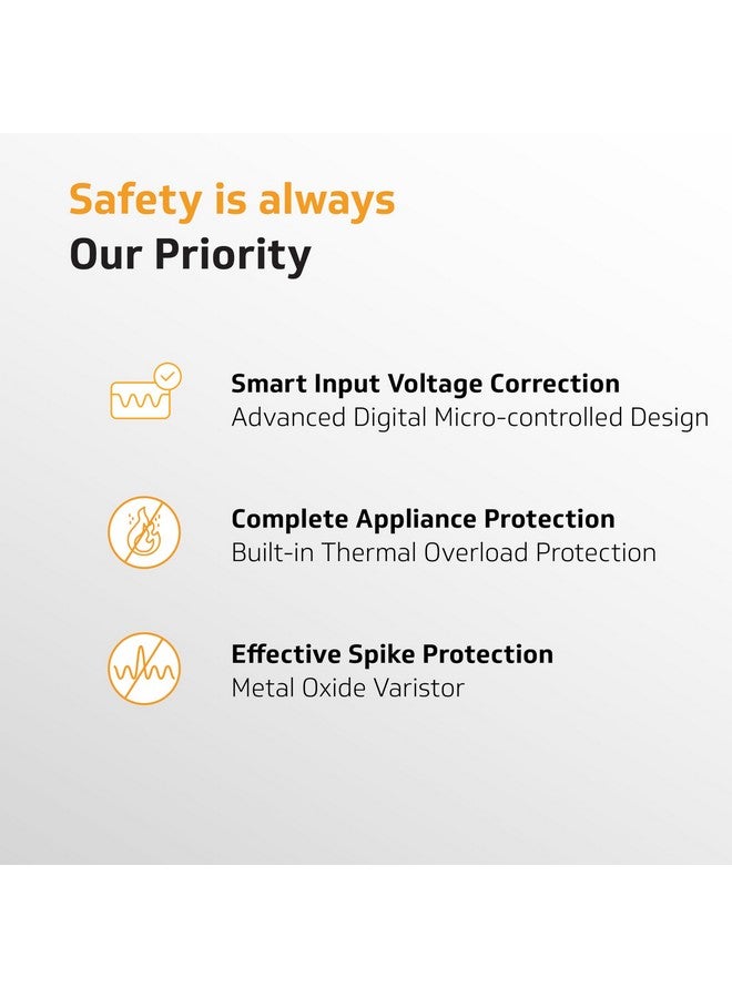 V-GUARD م stabilizer V-Guard Effino 1.3 TV | مناسب للتلفزيونات الذكية حتى 82 سم (32) + جهاز الاستقبال، نظام المسرح المنزلي/وحدة التحكم في الألعاب | سعة 1.3 أمبير | شاشة LED ثنائية اللون | ضمان 2 سنة | أسود - Image 3