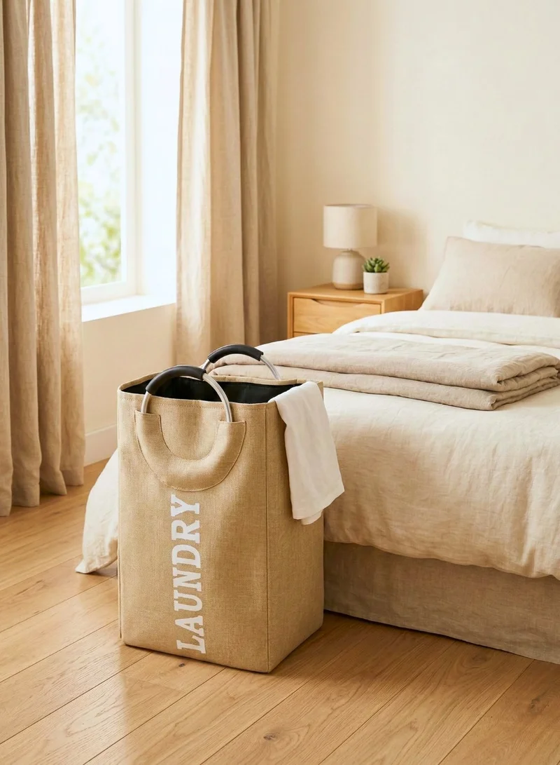 1Chase  Foldable Laundry Basket with Handle, 55L, Large Capacity, Waterproof, Dirty Clothes Storage Bag, Space Saving, Beige  | Best Price UAE