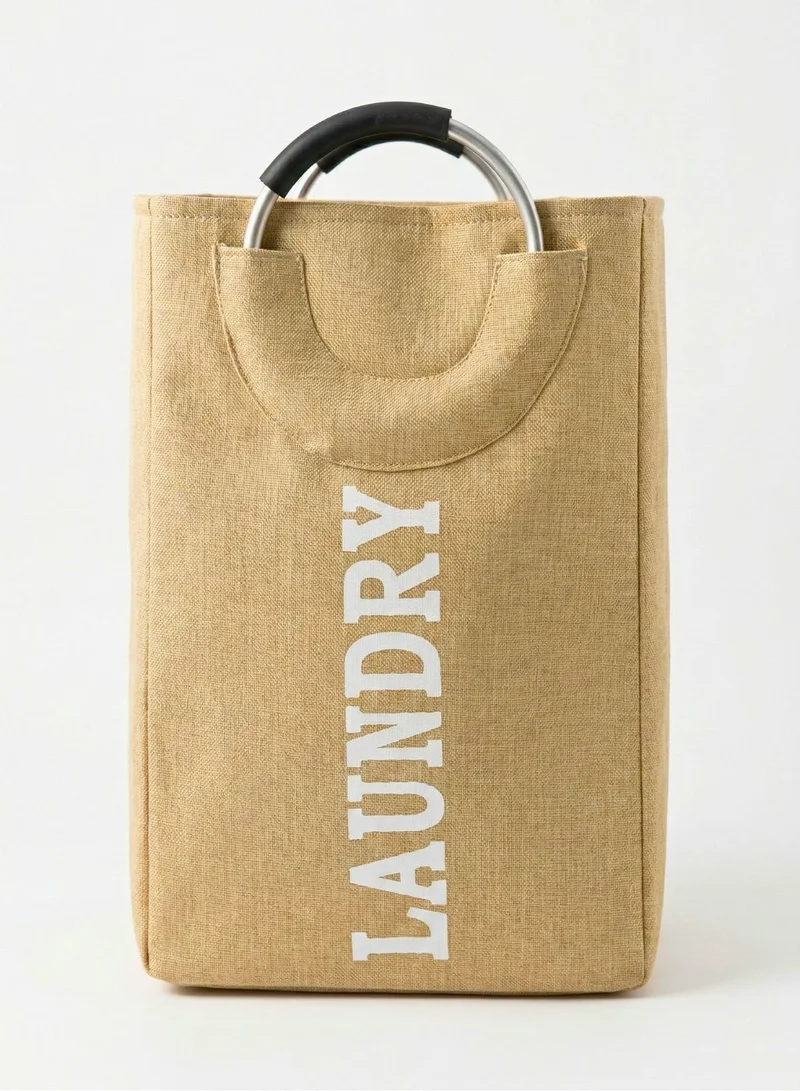 1 تشيس سلة غسيل قابلة للطي بمقبض، سعة 55 لتر، كبيرة الحجم، مقاومة للماء، حقيبة تخزين ملابس متسخة، موفرة للمساحة، بيج