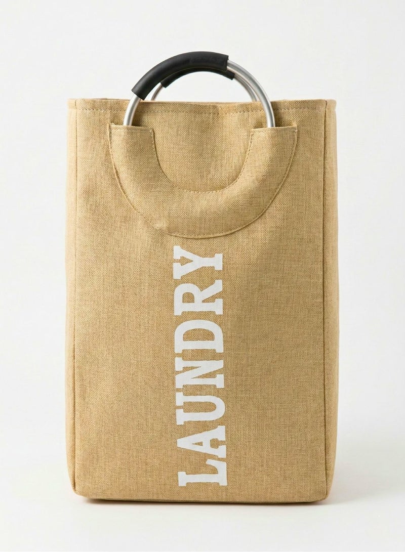 1Chase Foldable Laundry Basket with Handle, 55L, Large Capacity, Waterproof, Dirty Clothes Storage Bag, Space Saving, Beige - Image 1