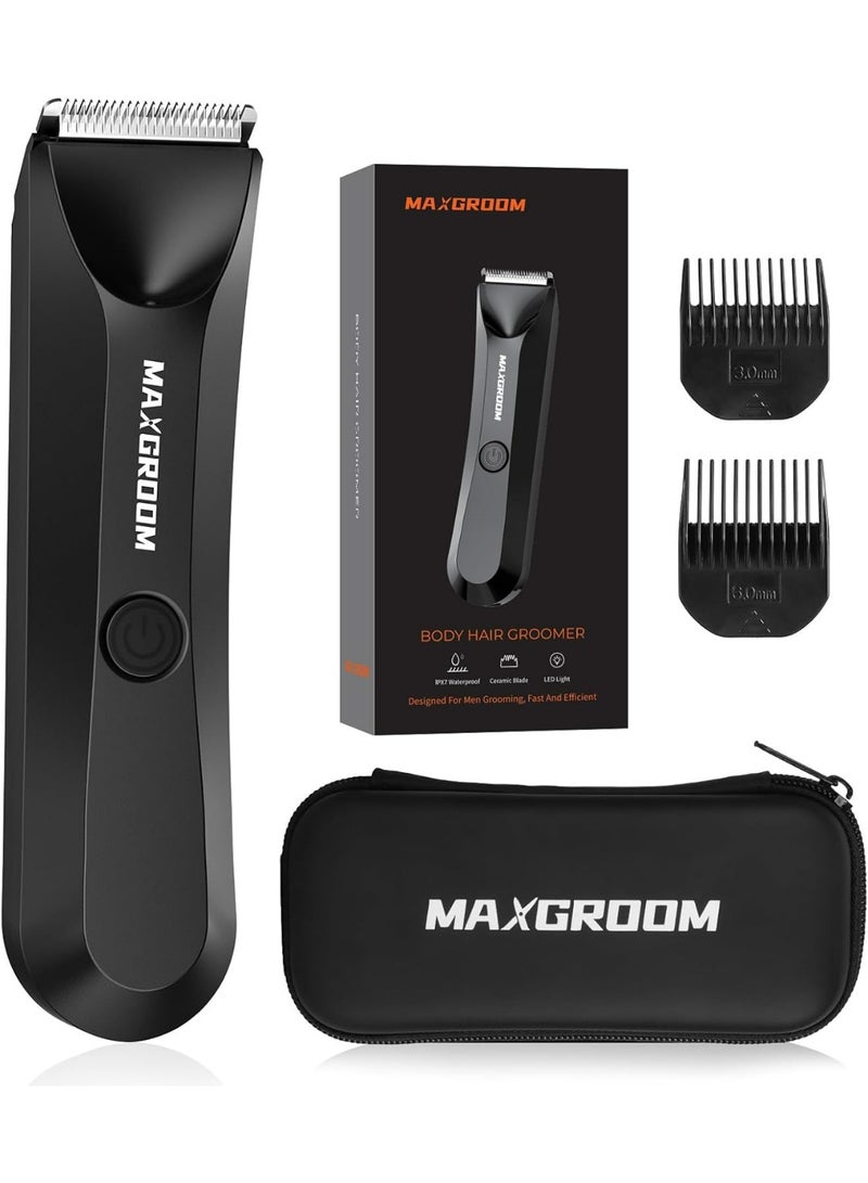 MAXGROOM Body Hair Trimmer for Men/Women, Waterproof Electric Body Groomer & Pubic Hair Razor, Replaceable Ceramic Blade Heads Ball Trimmer/Shaver - Image 1