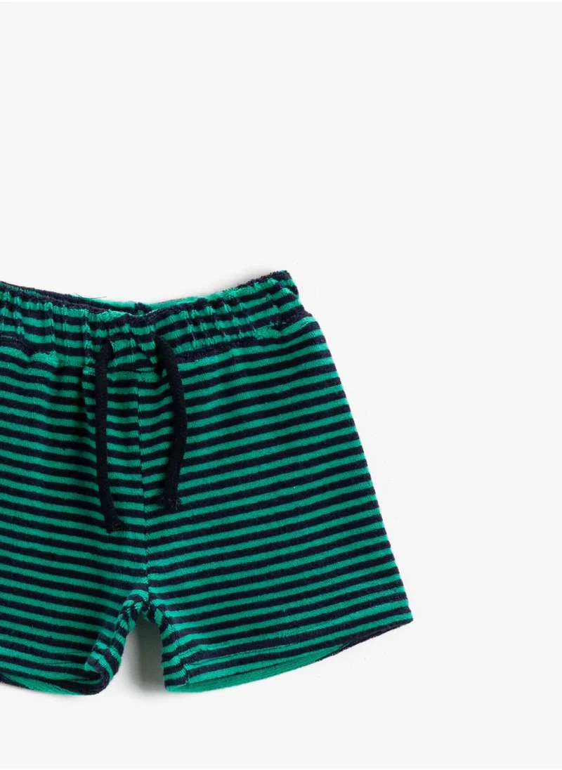 كوتن Striped Shorts Drawstring Cotton