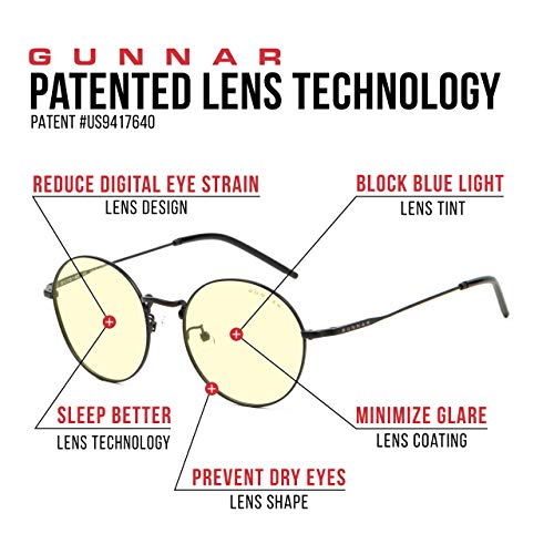 Gunnar Optiks Amber Lens Round Blue Light Blocking, Black, Adult - Image 5