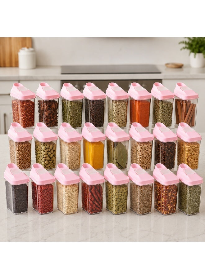 favilla 24-piece plastic spice container set with airtight lids – 250ml capacity – 8 x 5.5 x 12.5cm - Image 4
