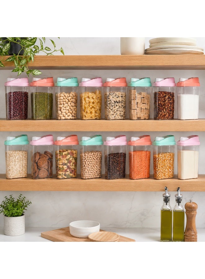 favilla 24-piece plastic spice container set with airtight lids – 250ml capacity – 8 x 5.5 x 12.5cm - Image 2