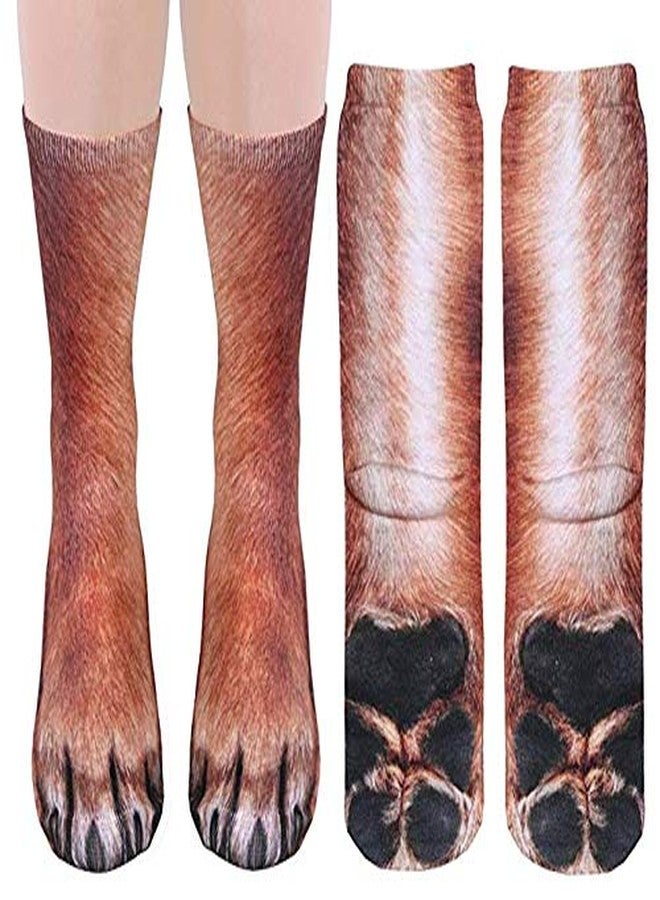 ATROPOS 3 Pair Animal Paw Socks - Unisex 3D Printed Novelty Animal Paws Socks for Men, Women & Kids(Tiger,Aldult) - Image 4