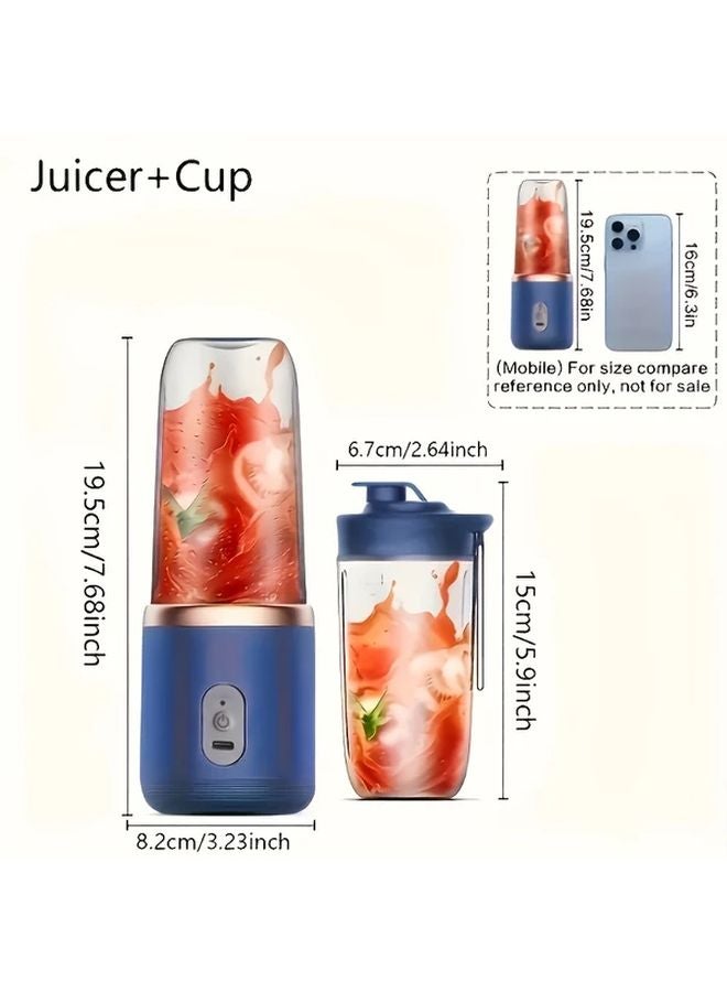 Pink Portable USB Rechargeable Juicer Blender for Fruits Smoothies Travel - Image 3