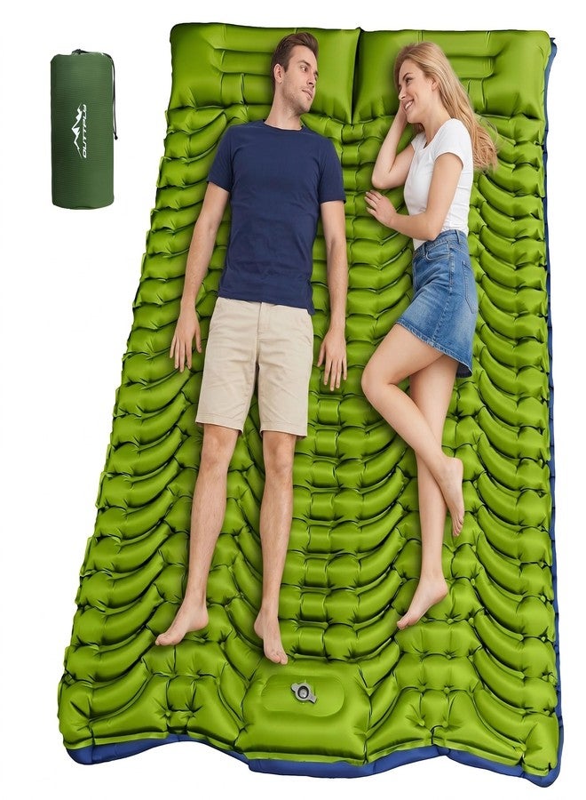 OUTTPLY Double Sleeping Pad, Ultralight Self Inflating Camping Sleeping Pad for 2 Person with Pillow, Built-in Foot Pump, Portable Camping Mat for Backpacking, Hiking, Beach, Travel Tent - Image 1