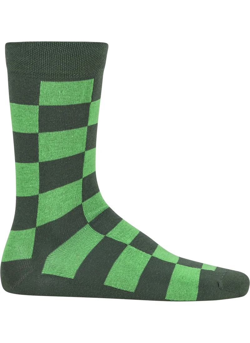 North Ice Checkered Socks Green