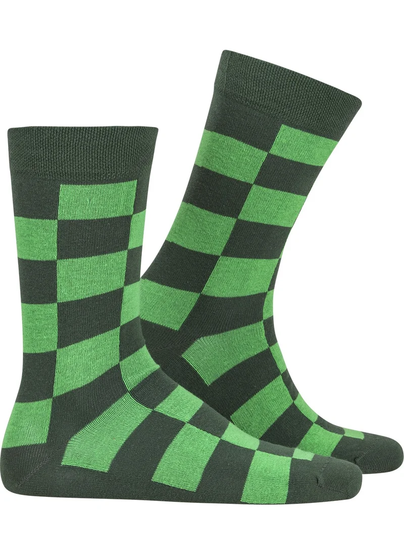 North Ice Checkered Socks Green