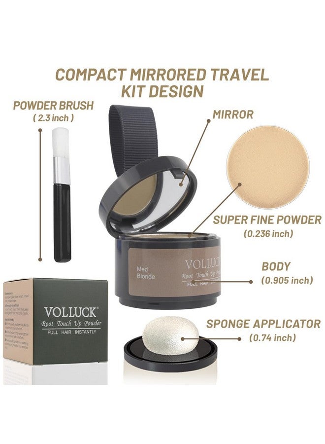فولوك بودرة تظليل خط الشعر من VOLLUCK Root Touch Up، بودرة تظليل خط الشعر Root Touch Up للشعر الخفيف للنساء والرجال، البقع الصلعاء، الحواجب، خط اللحية، أشقر متوسط - Image 2