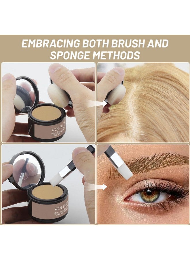 فولوك بودرة تظليل خط الشعر من VOLLUCK Root Touch Up، بودرة تظليل خط الشعر Root Touch Up للشعر الخفيف للنساء والرجال، البقع الصلعاء، الحواجب، خط اللحية، أشقر متوسط - Image 3