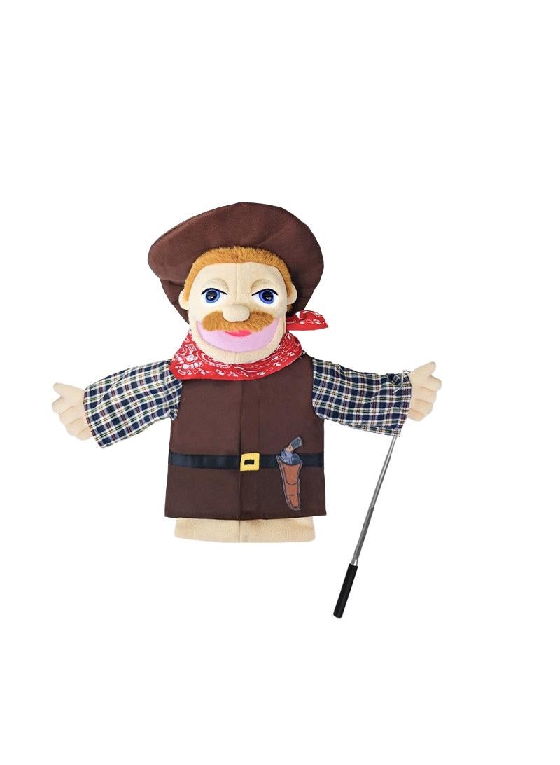 general 1 Pcs Cowboy Professional Figurine Role Playing Parent-Child Interaction Toy Family Companionship Plush Doll Figurine Toy Hand Puppet With Control Lever - Image 1