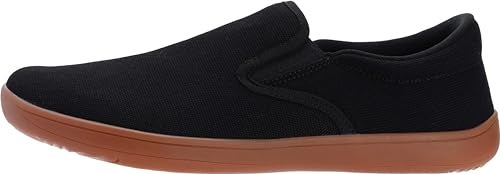 WHITIN Slip on Barefoot Sneakers Men Wide Toe Box Canvas Minimalist Zero Drop Sole Shoes Size 11 Width 11W Classic Walking Outdoor Black Gum 45 - Image 3