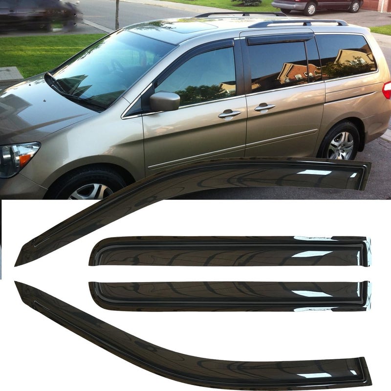 Kucaruce 4pcs Shatterproof Rainproof Side Window Wind Deflectors for 2005-2007 Honda Odyssey - Image 1