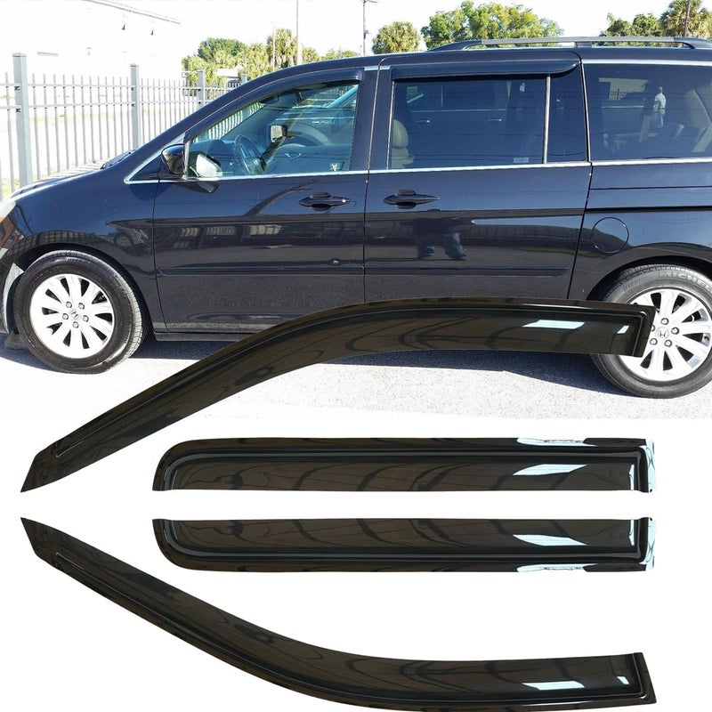 Kucaruce 4pcs Shatterproof Rainproof Side Window Wind Deflectors for 2005-2007 Honda Odyssey - Image 2