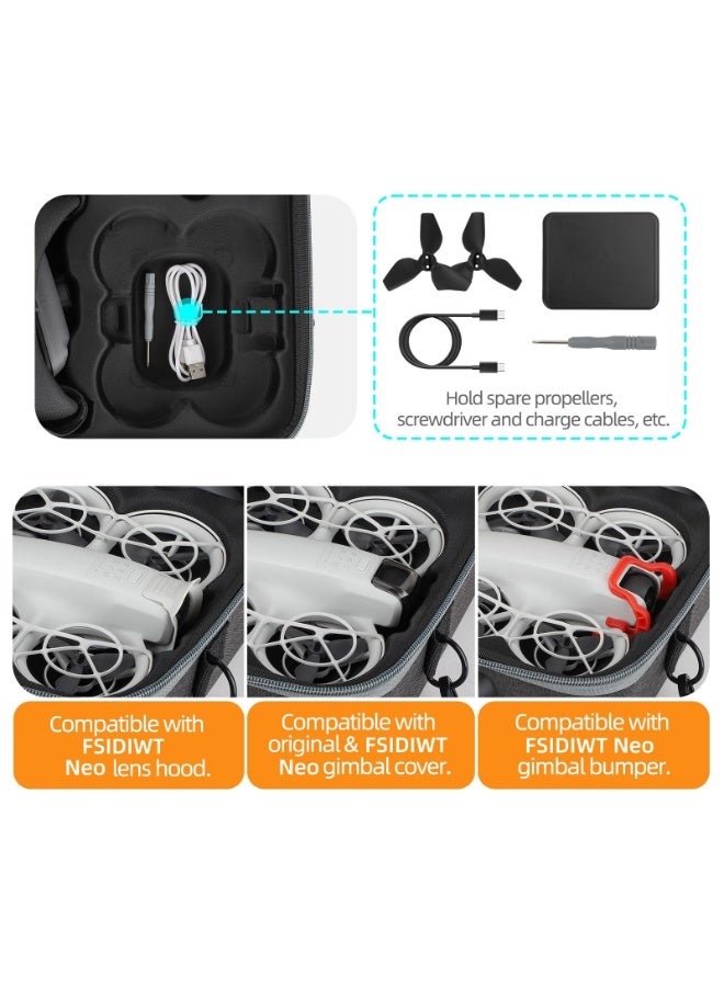 Neo Goggles N3 Carrying Case, Portable Storage Shoulder Bag For DJI Neo Drone Accessories, Fits For DJI Goggles N3, RC Motion 3 Controller, Portable PU Leather Storage Neo Shoulder Bag - Image 4