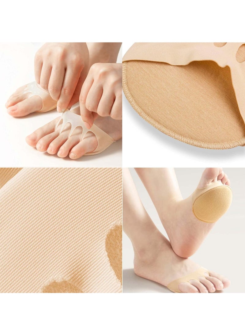 Metatarsa Foot Pads Reusable Soft Ball of Foot Cushions Forefoot Pads for Women Prevention Pain Relief Honeycomb Fabric Foot Pads 1 Pair