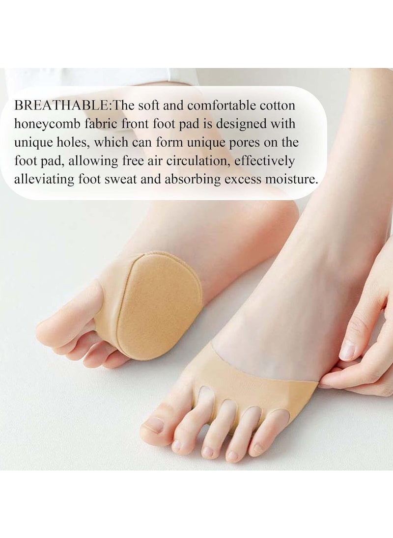Metatarsa Foot Pads Reusable Soft Ball of Foot Cushions Forefoot Pads for Women Prevention Pain Relief Honeycomb Fabric Foot Pads 1 Pair