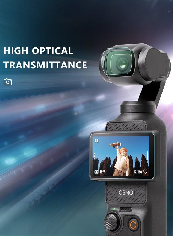 Tersely [2 Set 4 Pcs] Screen Protector for DJI Osmo Pocket 3, Tempered Glass Screen Protector Front Lens Camera + Screen Protector Film for DJI Osmo Pocket3 (2023 Released) - Image 2