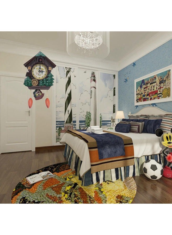 إسكدنيا Cuckoo Clock,Wall Clock,Tree House Wall Clock Art Vintage Home Bird House Antique Decor Cottage Decoration Traditional Chalet Hanging Forest Retro Handmade Grandfather Garden Family - Image 5