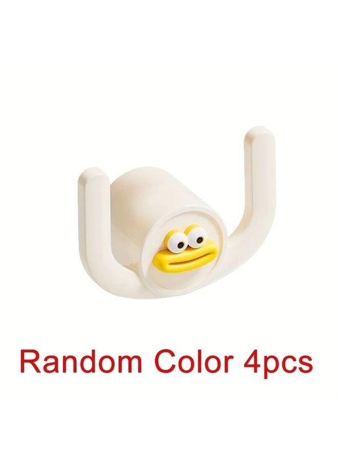 4 Pack Random Color Wall Mounted Slipper Hooks No Drill Adhesive Or Screw Mount Heavy Duty Plastic Hangers - Image 3