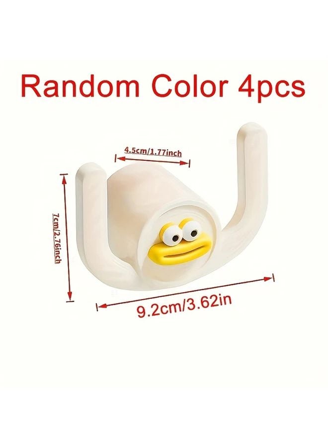 4 Pack Random Color Wall Mounted Slipper Hooks No Drill Adhesive Or Screw Mount Heavy Duty Plastic Hangers - Image 5
