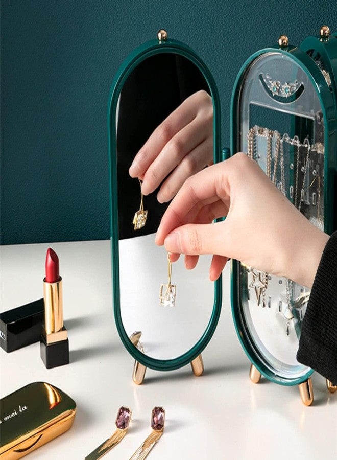 KAPI ZONE Earrings Display Stand Plastic Large Capacity Metal Foldable Dustproof Bracelet Cabinet Necklace Storage Box for Women (Multi-Colour) - Image 5
