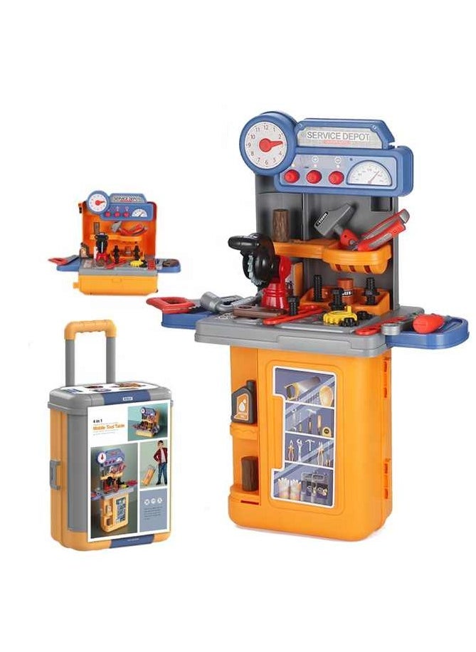 Generic 4 in 1 kid toy tool trolley case table pretend toys house play children plastic interesting tool box toy set for kids  - Image 2