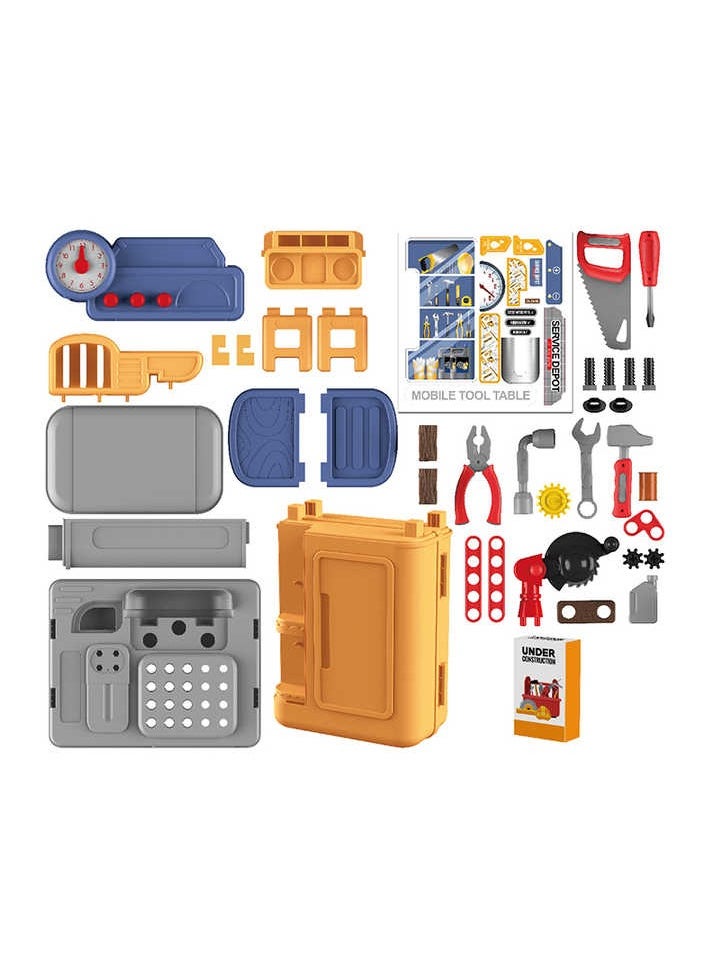 Generic 4 in 1 kid toy tool trolley case table pretend toys house play children plastic interesting tool box toy set for kids  - Image 4