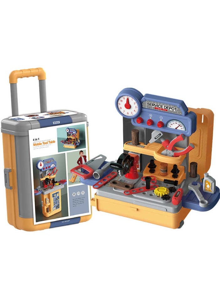 Generic 4 in 1 kid toy tool trolley case table pretend toys house play children plastic interesting tool box toy set for kids  - Image 5