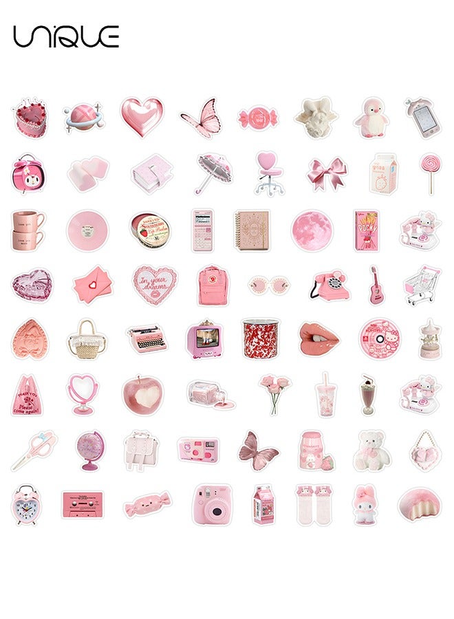 يونيك 60 قطعة من ملصقات السلسلة الوردية - ملصقات فينيل مقاومة للماء لزجاجات المياه كمبيوتر محمول هاتف كمبيوتر غيتار ، هدايا للمراهقين والفتيات والمعجبين - Image 2