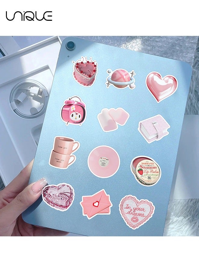 يونيك 60 قطعة من ملصقات السلسلة الوردية - ملصقات فينيل مقاومة للماء لزجاجات المياه كمبيوتر محمول هاتف كمبيوتر غيتار ، هدايا للمراهقين والفتيات والمعجبين - Image 4