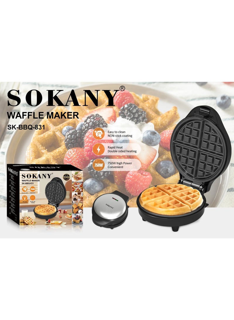 سوكاني صانعة الوافل سوكاني 750 وات مدور طلاء غير لاصق SK-831 - Image 2