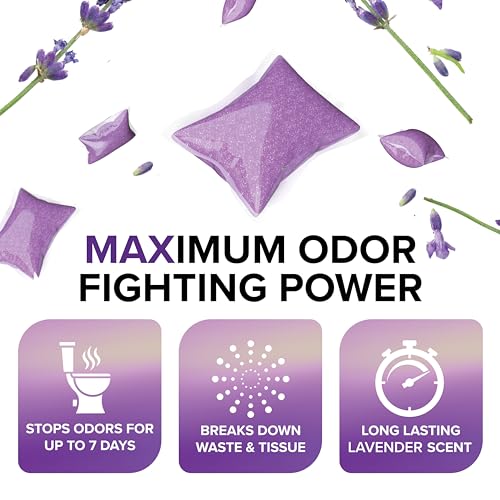 Camco TST MAX RV Toilet Treatment Drop-INs - Control Unwanted Odors and Break Down Waste and Tissue - Septic Tank Safe - Lavender Scent - 30-pack (41553) - Image 4