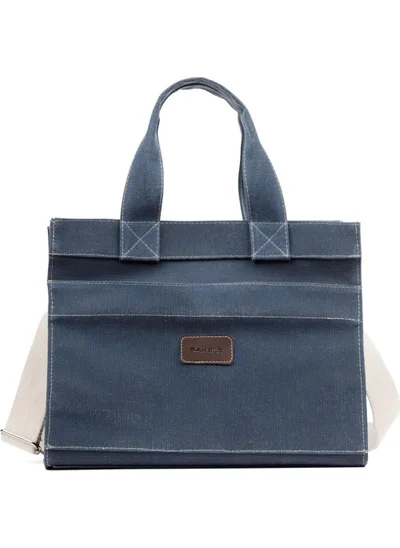 باهلس Jean Wash Effect Waxed Canvas Bag with Strap